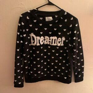 Dreamer Heart Patterned Black Sweater